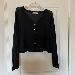 Urban Outfitters Black Sweater | Lightweight, buttons, cardigan